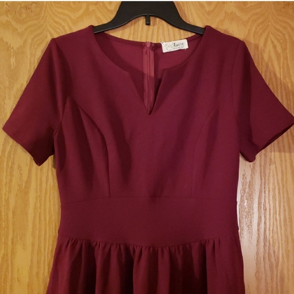 Vintage Burgendy Dress - Picture 7 of 7